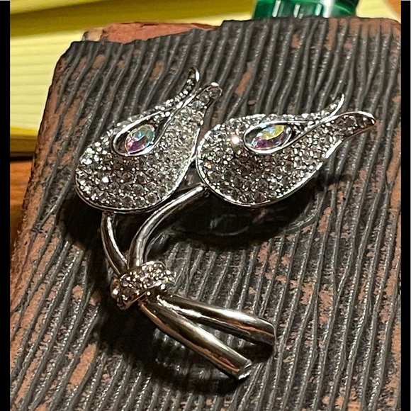 ALFRED SUNG Ornate Rhinestone Brooch BLING ☀️ - Picture 10 of 16